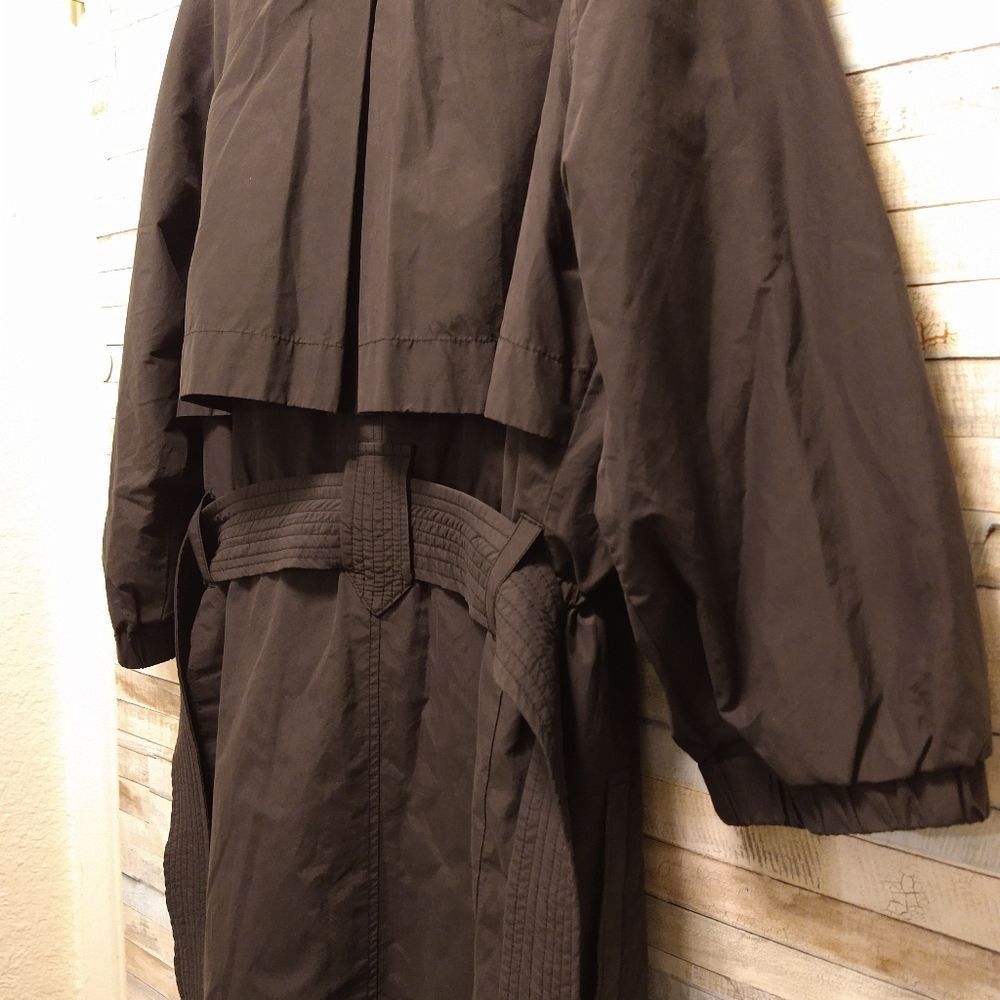 Vince Black Trench Style Belted Crew Neck Jacket - Picture 10 of 15